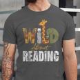 Wild About Reading Books Animal Theme Bookworm Library Day Unisex Jersey T-Shirt Wild About Reading Books Animal Theme Bookworm Library Day Unisex Jersey T-Shirt