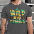 WILD ABOUT READING I Love Books Bookworm Library Day Unisex Jersey T-Shirt