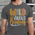 Wild About Reading Lover Bookworm Library Teacher Zoo Animal Unisex Jersey T-Shirt