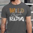 WILD ABOUT READING Reading Books Bookworm Library Day Unisex Jersey T-Shirt WILD ABOUT READING Reading Books Bookworm Library Day Unisex Jersey T-Shirt