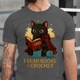 Wizard Cat Reading a Book While Crocheting Unisex Jersey T-Shirt Wizard Cat Reading a Book While Crocheting Unisex Jersey T-Shirt