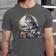 Wolf Reading Book Librarian Library Wolves Unisex Jersey T-Shirt