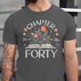Women's 1986 Chapter Forty 40th Birthday Wildflower Book 40 Year Old Unisex Jersey T-Shirt
