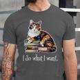 Womens Girls Books I Do What I Want Calico Cat Lover Unisex Jersey T-Shirt