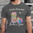 Yarn Quote Easily Distracted By Books And Yarn Reader Unisex Jersey T-Shirt
