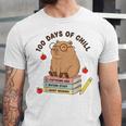 100 Days Of Chill Cute Capybara School Book Lover Unisex Jersey T-Shirt