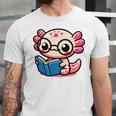 Adorable Book Lover Axolotl With Reading Glasses Cute Unisex Jersey T-Shirt Adorable Book Lover Axolotl With Reading Glasses Cute Unisex Jersey T-Shirt