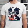 Adorable Book Lover Border Collie With Reading Glasses Cute Raglan Baseball Tee Unisex Jersey T-Shirt Adorable Book Lover Border Collie With Reading Glasses Cute Raglan Baseball Tee Unisex Jersey T-Shirt