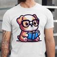 Adorable Book Lover Bulldog With Reading Glasses Cute Raglan Baseball Tee Unisex Jersey T-Shirt Adorable Book Lover Bulldog With Reading Glasses Cute Raglan Baseball Tee Unisex Jersey T-Shirt