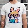 Adorable Book Lover Rabbit With Reading Glasses Cute Premium Unisex Jersey T-Shirt Adorable Book Lover Rabbit With Reading Glasses Cute Premium Unisex Jersey T-Shirt