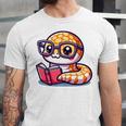 Adorable Book Lover Rattlesnake With Reading Glasses Cute Unisex Jersey T-Shirt