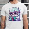 Adorable Book Lover Yeti With Reading Glasses Cute Unisex Jersey T-Shirt Adorable Book Lover Yeti With Reading Glasses Cute Unisex Jersey T-Shirt