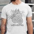 Adult Coloring Book Namaste Yoga Flowers Unisex Jersey T-Shirt Adult Coloring Book Namaste Yoga Flowers Unisex Jersey T-Shirt