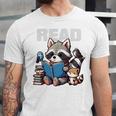 Animals Raccoon Reading Book Librarian Across America Kids Unisex Jersey T-Shirt