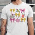 Apple Coquette Bow Books First Day Of School Back To School Unisex Jersey T-Shirt Apple Coquette Bow Books First Day Of School Back To School Unisex Jersey T-Shirt