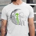 Astronaut Reading Book To Alien Moon Space Women Kids Men Premium Tri-Blend Unisex Jersey T-Shirt