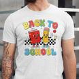 Back To School Checkered Book Pencil Groovy Teacher Student Unisex Jersey T-Shirt