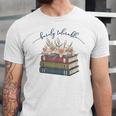 Barely Tolerable Book Lover Floral Quote Pride And Prejudice Unisex Jersey T-Shirt Barely Tolerable Book Lover Floral Quote Pride And Prejudice Unisex Jersey T-Shirt