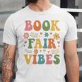 Book Fair Vibes Groovy Retro School Reading Nostalgic Unisex Jersey T-Shirt Book Fair Vibes Groovy Retro School Reading Nostalgic Unisex Jersey T-Shirt