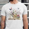 Book Flowers And Butterfly Beautiful Reading Reader Graphic Unisex Jersey T-Shirt Book Flowers And Butterfly Beautiful Reading Reader Graphic Unisex Jersey T-Shirt