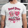Book Lover Read Your Heart Out Teacher Kids Valentines Unisex Jersey T-Shirt