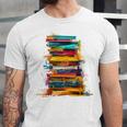 Books Painting Colorful Art Abstract Graphic Books Unisex Jersey T-Shirt Books Painting Colorful Art Abstract Graphic Books Unisex Jersey T-Shirt