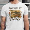 Books Are My Therapy Vintage Book Lover Daisy Art Unisex Jersey T-Shirt Books Are My Therapy Vintage Book Lover Daisy Art Unisex Jersey T-Shirt