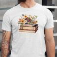 Booktrovert Vintage Wildflowers Books For Book Lovers Unisex Jersey T-Shirt