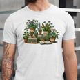 Botanical Garden Plants With Books Unisex Jersey T-Shirt Botanical Garden Plants With Books Unisex Jersey T-Shirt
