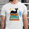 Cat And Books Retro Midcentury Mid Century Aesthetic Unisex Jersey T-Shirt Cat And Books Retro Midcentury Mid Century Aesthetic Unisex Jersey T-Shirt