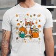 Cat Fall In Love With Reading Book Lover Autumn Unisex Jersey T-Shirt