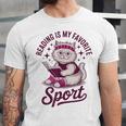 Cat Reading Is My Favorite Sport Retro Book Lover Unisex Jersey T-Shirt Cat Reading Is My Favorite Sport Retro Book Lover Unisex Jersey T-Shirt