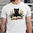 Cat Shirts For Women Book Lover Shirt Cute Cat And Book Premium Tri-Blend Unisex Jersey T-Shirt