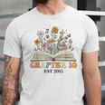 Chapter 10 Years Old 10th Birthday Wildflower Book Lover Unisex Jersey T-Shirt
