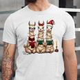 Christmas Three Llamas Reading Reading Books Llama Lover Unisex Jersey T-Shirt