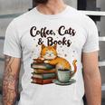 Coffee Cats And Books Lover For Women & Girls Coffee Unisex Jersey T-Shirt Coffee Cats And Books Lover For Women & Girls Coffee Unisex Jersey T-Shirt