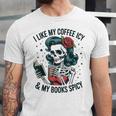 I Like My Coffee ICY & My Books Spicy For Book Lovers Unisex Jersey T-Shirt I Like My Coffee ICY & My Books Spicy For Book Lovers Unisex Jersey T-Shirt