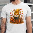 Cute Autumn Gnome Reading Pumpkin Book Lover Unisex Jersey T-Shirt