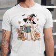Cute Ghost Reading Book Librarian Book Lover Unisex Jersey T-Shirt Cute Ghost Reading Book Librarian Book Lover Unisex Jersey T-Shirt