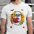 Cute Ghost Reading Book Retro Halloween Librarian Unisex Jersey T-Shirt Cute Ghost Reading Book Retro Halloween Librarian Unisex Jersey T-Shirt