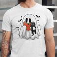 Cute Halloween Ghost Reading Book Unisex Jersey T-Shirt Cute Halloween Ghost Reading Book Unisex Jersey T-Shirt