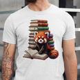 Cute Red Panda Reading Book Animal Bookworm Unisex Jersey T-Shirt Cute Red Panda Reading Book Animal Bookworm Unisex Jersey T-Shirt