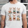 Cute Teacher Bunny Rabbit Reading Easter Bunnies Book Lovers Unisex Jersey T-Shirt Cute Teacher Bunny Rabbit Reading Easter Bunnies Book Lovers Unisex Jersey T-Shirt