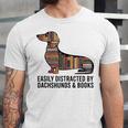 Dachshund Dog Dachshund Decor Books Nerds Dachshund Unisex Jersey T-Shirt