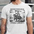 Defend Your Local Public Library Cat Knight Book Lover Unisex Jersey T-Shirt