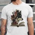 Dog Book Flower Unisex Jersey T-Shirt Dog Book Flower Unisex Jersey T-Shirt
