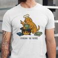 Dog Cooking The Books Unisex Jersey T-Shirt