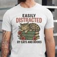 Easily Distracted By Cats And Books Vintage Unisex Jersey T-Shirt Easily Distracted By Cats And Books Vintage Unisex Jersey T-Shirt