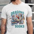 Easily Distracted By Dragons And Books Bookworm Unisex Jersey T-Shirt