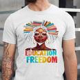 Education Is Freedom Afro Books Unisex Jersey T-Shirt